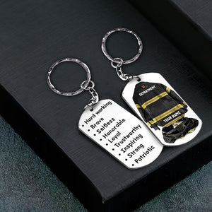 Personalized Firefighter Armor Stainless Steel Keychain