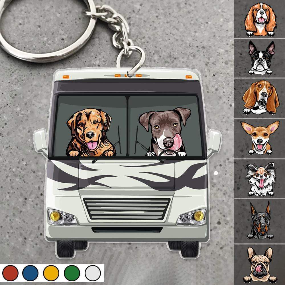 Class A Dog Camping Personalized Flat Acrylic Keychain