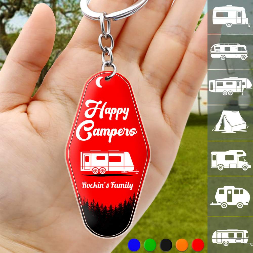 Happy Campers Camping Personalized Acrylic Keychain