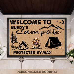 Welcome To Our Campsite Protected Doormat, Camping Gift, Dog Lover Gift