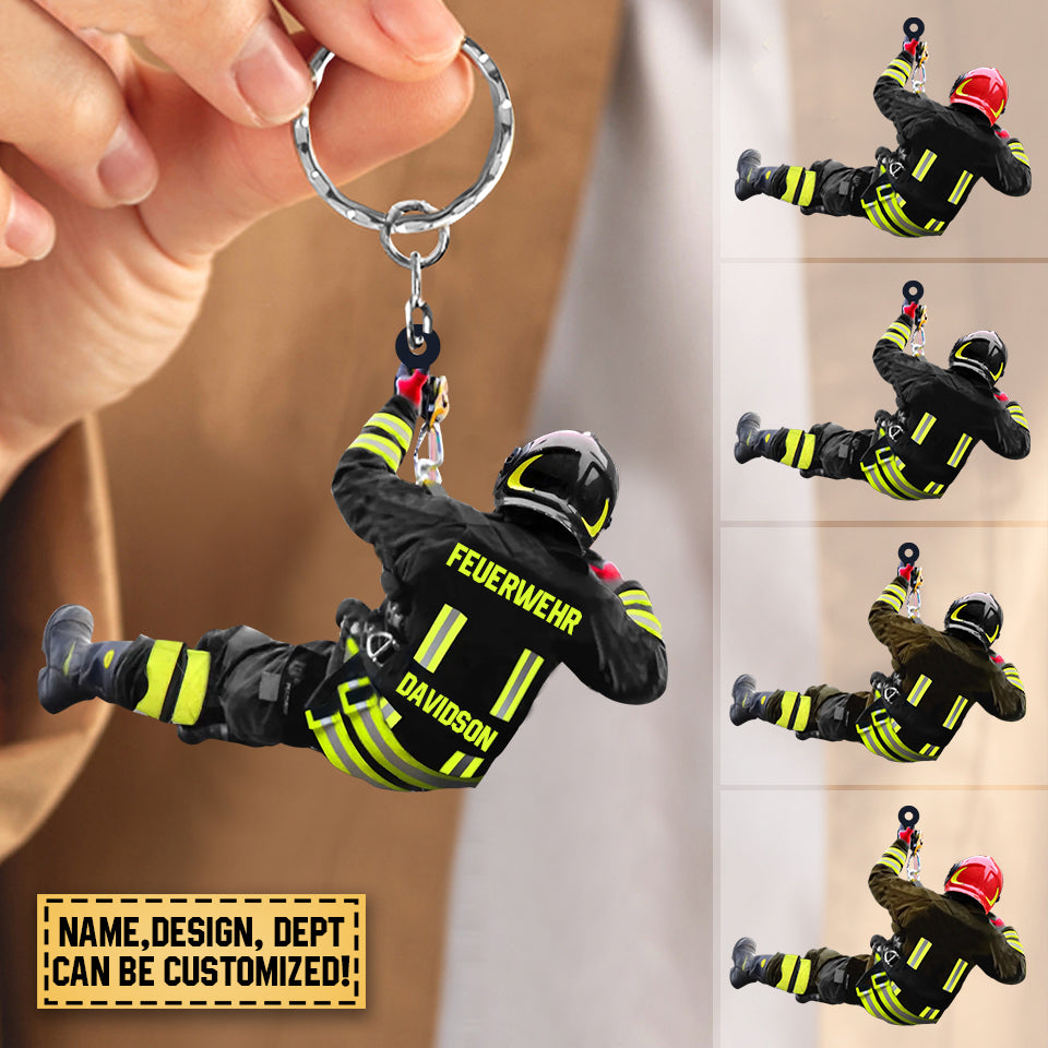 PERSONALIZED FIREFIGHTER Arcylic Keychain 07