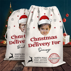 Custom Christmas Delivery Face Photo Family Christmas Bag, Christmas Gift
