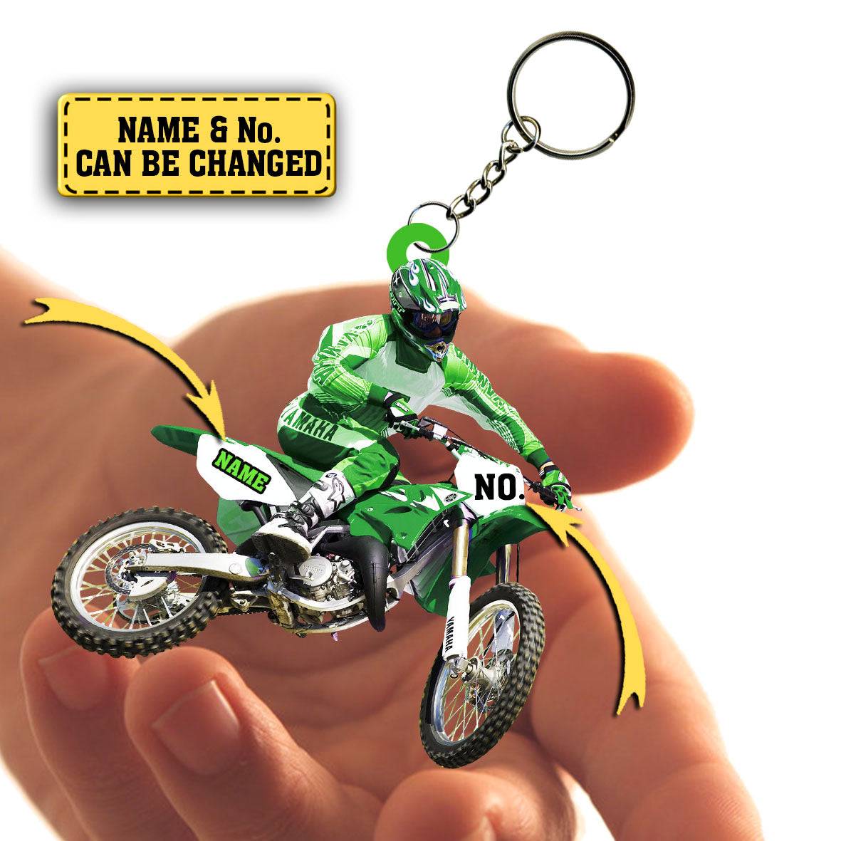 Personalized Motocross Dirt Bike Keychain