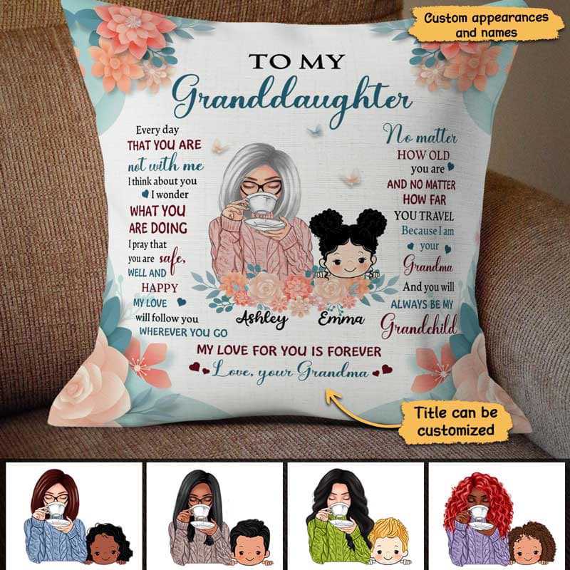 From Grandma Gift For Granddaughter Grandson Personalized Pillowcase