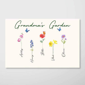 Family Birth Months Flowers Personalized Horizontal Poster