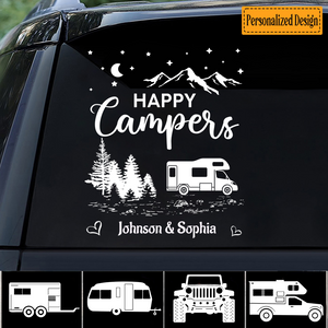 Happy Campers Camping Personalized Decal